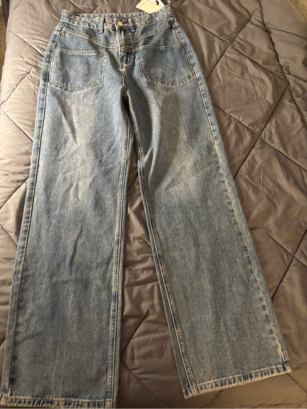 Commense Light Blue Wide-Leg Denim Jeans — Women's Flare